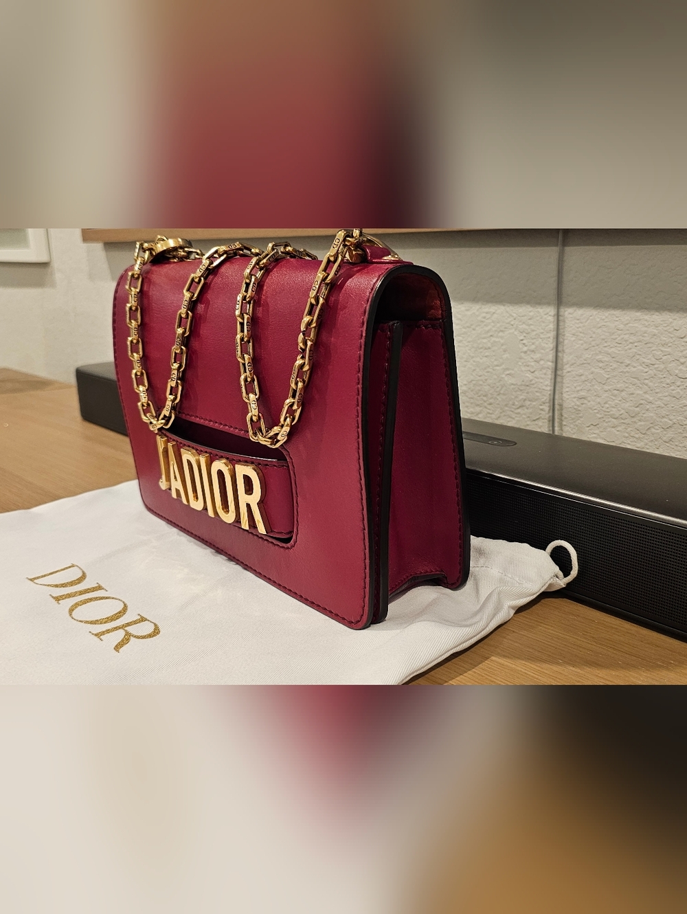 Dior J'ADIOR Shoulder Bag in Deep Red with Gold Hardware - Picture 4 of 10